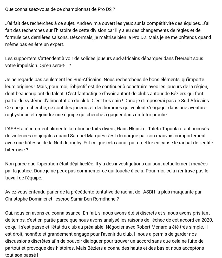 Screenshot 2024-11-12 at 21-33-35 Pro D2 – Je n’imposerai pas de joueurs sud-africains assure Bobby Skinstad nouveau vice-président de Béziers - rugbyrama.fr.png